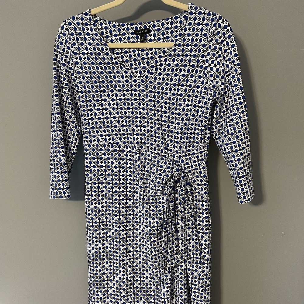 Talbots Blue Patterned Dress - Picture 2 of 7